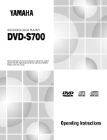 Yamaha DVDS-700 - Owners Manual 